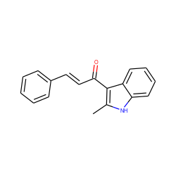 Cc1[nH]c2ccccc2c1C(=O)/C=C/c1ccccc1 ZINC000003996177