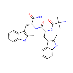 Cc1[nH]c2ccccc2c1C[C@@H](NC(=O)[C@@H](Cc1c(C)[nH]c2ccccc12)NC(=O)C(C)(C)N)C(N)=O ZINC000028223137