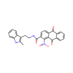 Cc1[nH]c2ccccc2c1CCNC(=O)c1ccc2c(c1[N+](=O)[O-])C(=O)c1ccccc1C2=O ZINC000008672503