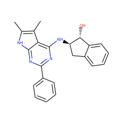 Cc1[nH]c2nc(-c3ccccc3)nc(N[C@@H]3Cc4ccccc4[C@H]3O)c2c1C ZINC000026486558