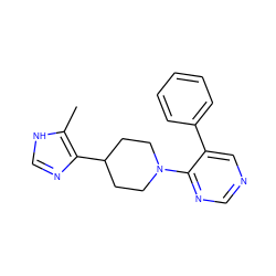 Cc1[nH]cnc1C1CCN(c2ncncc2-c2ccccc2)CC1 ZINC000036176458