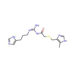 Cc1[nH]cnc1CSCC(=O)N/C(N)=N\CCCc1cnc[nH]1 ZINC000040891856