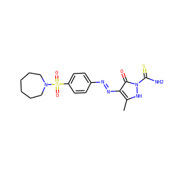 Cc1[nH]n(C(N)=S)c(=O)c1/N=N/c1ccc(S(=O)(=O)N2CCCCCC2)cc1 ZINC000169325960