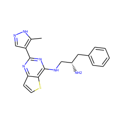 Cc1[nH]ncc1-c1nc(NC[C@@H](N)Cc2ccccc2)c2sccc2n1 ZINC000223665632