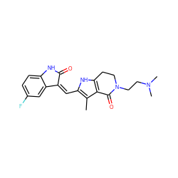 Cc1c(/C=C2\C(=O)Nc3ccc(F)cc32)[nH]c2c1C(=O)N(CCN(C)C)CC2 ZINC000064436890