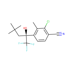 Cc1c([C@@](O)(CC(C)(C)C)C(F)(F)F)ccc(C#N)c1Cl ZINC000653887840