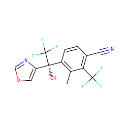 Cc1c([C@@](O)(c2cocn2)C(F)(F)F)ccc(C#N)c1C(F)(F)F ZINC000653876741