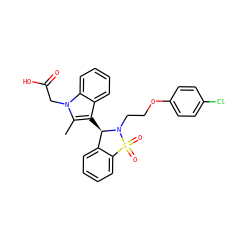 Cc1c([C@@H]2c3ccccc3S(=O)(=O)N2CCOc2ccc(Cl)cc2)c2ccccc2n1CC(=O)O ZINC000049110457