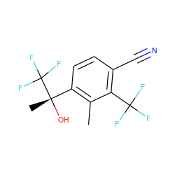 Cc1c([C@](C)(O)C(F)(F)F)ccc(C#N)c1C(F)(F)F ZINC000653866642