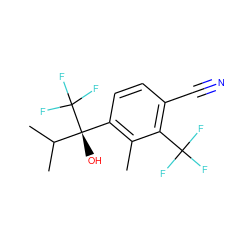 Cc1c([C@](O)(C(C)C)C(F)(F)F)ccc(C#N)c1C(F)(F)F ZINC000653869540