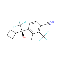 Cc1c([C@](O)(C2CCC2)C(F)(F)F)ccc(C#N)c1C(F)(F)F ZINC000653869522