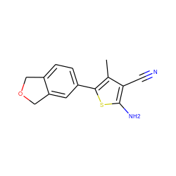 Cc1c(-c2ccc3c(c2)COC3)sc(N)c1C#N ZINC000001567242