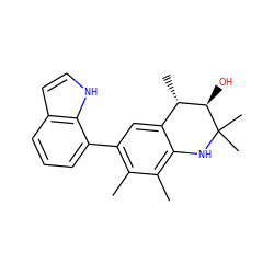 Cc1c(-c2cccc3cc[nH]c23)cc2c(c1C)NC(C)(C)[C@H](O)[C@H]2C ZINC000066098023