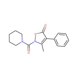 Cc1c(-c2ccccc2)c(=O)on1C(=O)N1CCCCC1 ZINC000026941986