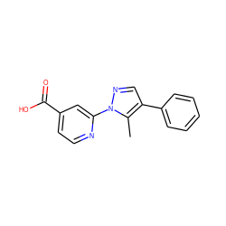 Cc1c(-c2ccccc2)cnn1-c1cc(C(=O)O)ccn1 ZINC000146677222