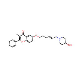 Cc1c(-c2ccccc2)oc2ccc(OCCC/C=C/CN3CCC(O)CC3)cc2c1=O ZINC000029328844