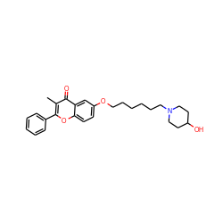 Cc1c(-c2ccccc2)oc2ccc(OCCCCCCN3CCC(O)CC3)cc2c1=O ZINC000001533379