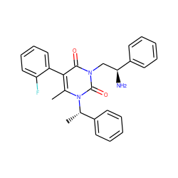 Cc1c(-c2ccccc2F)c(=O)n(C[C@H](N)c2ccccc2)c(=O)n1[C@@H](C)c1ccccc1 ZINC000026385777