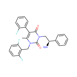 Cc1c(-c2ccccc2F)c(=O)n(C[C@H](N)c2ccccc2)c(=O)n1Cc1c(F)cccc1F ZINC000013609636