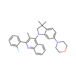 Cc1c(-c2ccccc2F)nc2ccccc2c1N1CC(C)(C)c2ccc(N3CCOCC3)cc21 ZINC000095556535