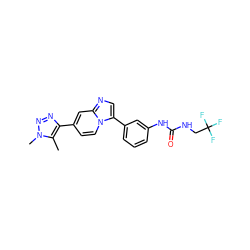 Cc1c(-c2ccn3c(-c4cccc(NC(=O)NCC(F)(F)F)c4)cnc3c2)nnn1C ZINC000139813539