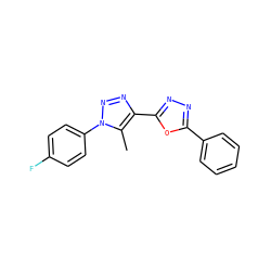 Cc1c(-c2nnc(-c3ccccc3)o2)nnn1-c1ccc(F)cc1 ZINC000012274031