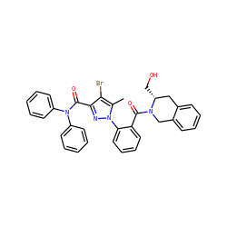 Cc1c(Br)c(C(=O)N(c2ccccc2)c2ccccc2)nn1-c1ccccc1C(=O)N1Cc2ccccc2C[C@H]1CO ZINC000029465111