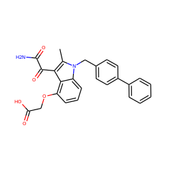 Cc1c(C(=O)C(N)=O)c2c(OCC(=O)O)cccc2n1Cc1ccc(-c2ccccc2)cc1 ZINC000001543778