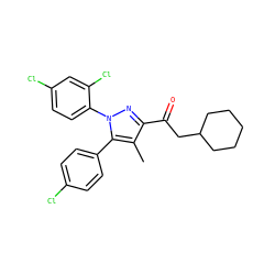 Cc1c(C(=O)CC2CCCCC2)nn(-c2ccc(Cl)cc2Cl)c1-c1ccc(Cl)cc1 ZINC000095587848