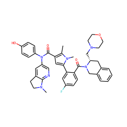 Cc1c(C(=O)N(c2ccc(O)cc2)c2cnc3c(c2)CCN3C)cc(-c2cc(F)ccc2C(=O)N2Cc3ccccc3C[C@H]2CN2CCOCC2)n1C ZINC000261154314