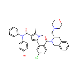 Cc1c(C(=O)N(c2ccccc2)c2ccc(O)cc2)cc(-c2cc(Cl)ccc2C(=O)N2Cc3ccccc3C[C@H]2CN2CCOCC2)n1C ZINC000261097540