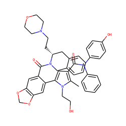 Cc1c(C(=O)N(c2ccccc2)c2ccc(O)cc2)cc(-c2cc3c(cc2C(=O)N2Cc4ccccc4C[C@H]2CCN2CCOCC2)OCO3)n1CCO ZINC000261158785