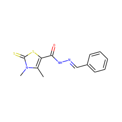 Cc1c(C(=O)N/N=C/c2ccccc2)sc(=S)n1C ZINC000000451197