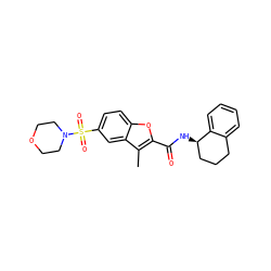 Cc1c(C(=O)N[C@@H]2CCCc3ccccc32)oc2ccc(S(=O)(=O)N3CCOCC3)cc12 ZINC000004035603