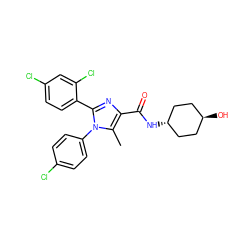 Cc1c(C(=O)N[C@H]2CC[C@H](O)CC2)nc(-c2ccc(Cl)cc2Cl)n1-c1ccc(Cl)cc1 ZINC000253638432