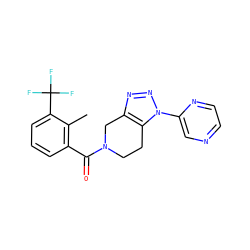 Cc1c(C(=O)N2CCc3c(nnn3-c3cnccn3)C2)cccc1C(F)(F)F ZINC000225998359