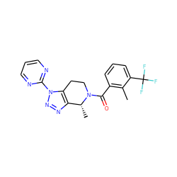 Cc1c(C(=O)N2CCc3c(nnn3-c3ncccn3)[C@H]2C)cccc1C(F)(F)F ZINC000225981736