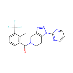 Cc1c(C(=O)N2CCc3c(nnn3-c3ncccn3)C2)cccc1C(F)(F)F ZINC000225989076