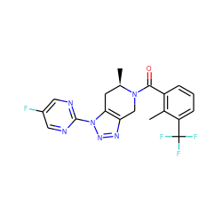 Cc1c(C(=O)N2Cc3nnn(-c4ncc(F)cn4)c3C[C@H]2C)cccc1C(F)(F)F ZINC000225982720