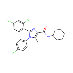 Cc1c(C(=O)NC2CCCCC2)nc(-c2ccc(Cl)cc2Cl)n1-c1ccc(Cl)cc1 ZINC000013611885