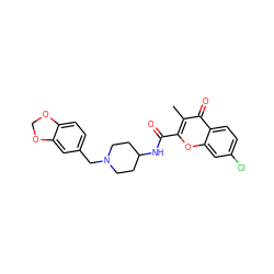 Cc1c(C(=O)NC2CCN(Cc3ccc4c(c3)OCO4)CC2)oc2cc(Cl)ccc2c1=O ZINC000036351877