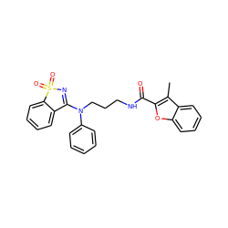 Cc1c(C(=O)NCCCN(C2=NS(=O)(=O)c3ccccc32)c2ccccc2)oc2ccccc12 ZINC000064559463