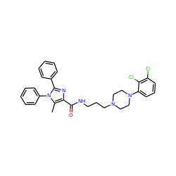 Cc1c(C(=O)NCCCN2CCN(c3cccc(Cl)c3Cl)CC2)nc(-c2ccccc2)n1-c1ccccc1 ZINC000072105992