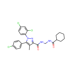 Cc1c(C(=O)NCNC(=O)C2CCCCC2)nn(-c2ccc(Cl)cc2Cl)c1-c1ccc(Cl)cc1 ZINC000040938877