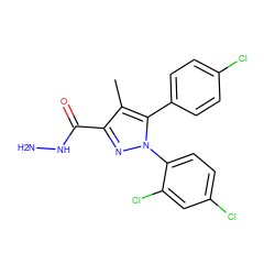 Cc1c(C(=O)NN)nn(-c2ccc(Cl)cc2Cl)c1-c1ccc(Cl)cc1 ZINC000013474266