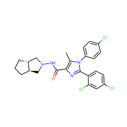 Cc1c(C(=O)NN2C[C@H]3CCC[C@@H]3C2)nc(-c2ccc(Cl)cc2Cl)n1-c1ccc(Cl)cc1 ZINC000013611877