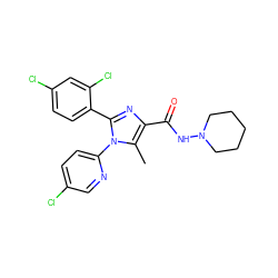 Cc1c(C(=O)NN2CCCCC2)nc(-c2ccc(Cl)cc2Cl)n1-c1ccc(Cl)cn1 ZINC000013611866