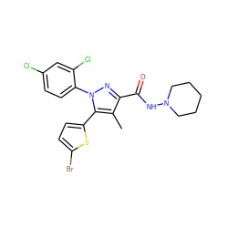 Cc1c(C(=O)NN2CCCCC2)nn(-c2ccc(Cl)cc2Cl)c1-c1ccc(Br)s1 ZINC000040861743