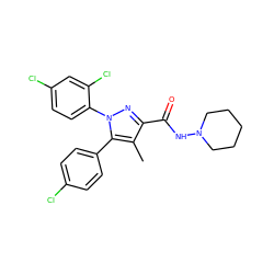 Cc1c(C(=O)NN2CCCCC2)nn(-c2ccc(Cl)cc2Cl)c1-c1ccc(Cl)cc1 ZINC000001540228