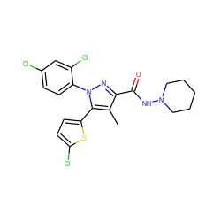 Cc1c(C(=O)NN2CCCCC2)nn(-c2ccc(Cl)cc2Cl)c1-c1ccc(Cl)s1 ZINC000035862850